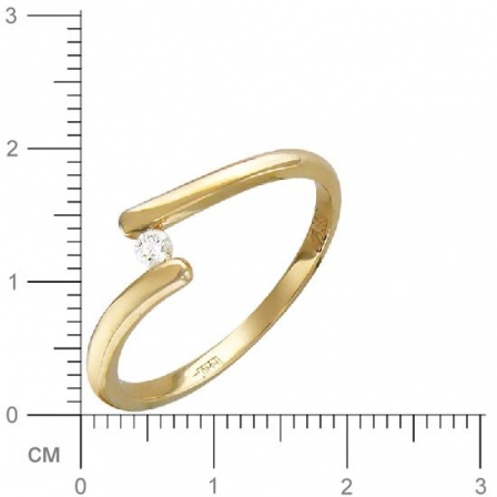 Кольцо с бриллиантом из красного золота (арт. 320508)