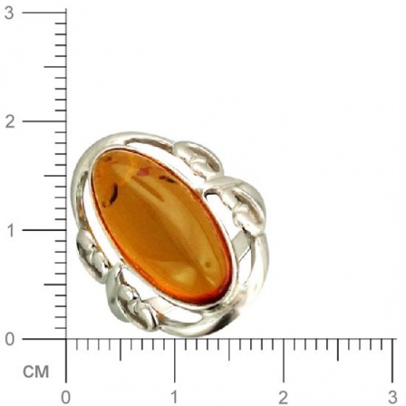 Кольцо с янтарем из серебра (арт. 320544)