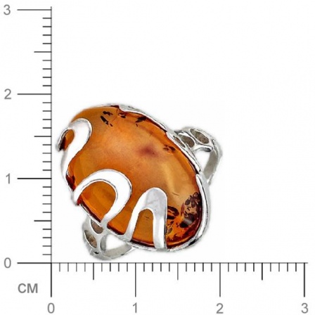 Кольцо с янтарем из серебра (арт. 320892)