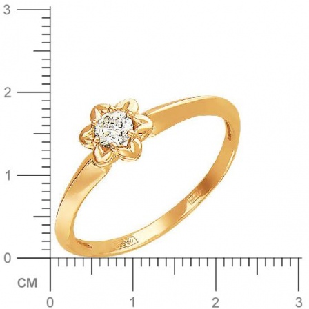 Кольцо с бриллиантом из красного золота (арт. 321044)
