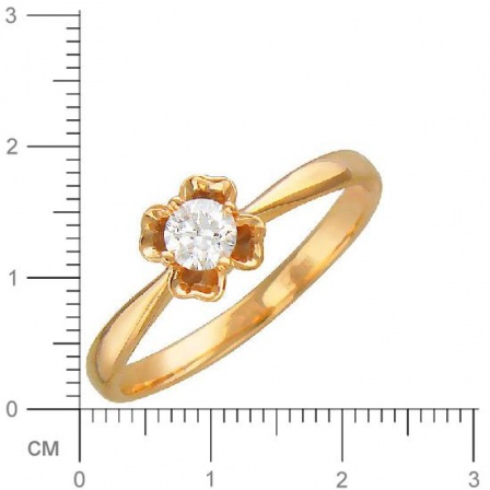 Кольцо с бриллиантом из красного золота (арт. 321046)