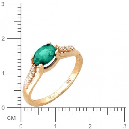 Кольцо с бриллиантами, изумрудом из красного золота (арт. 321050)