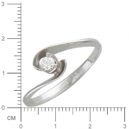 Кольцо с бриллиантом из белого золота (арт. 321065)