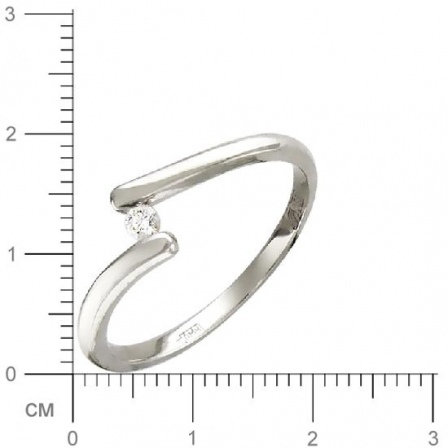Кольцо с бриллиантом из белого золота (арт. 321318)