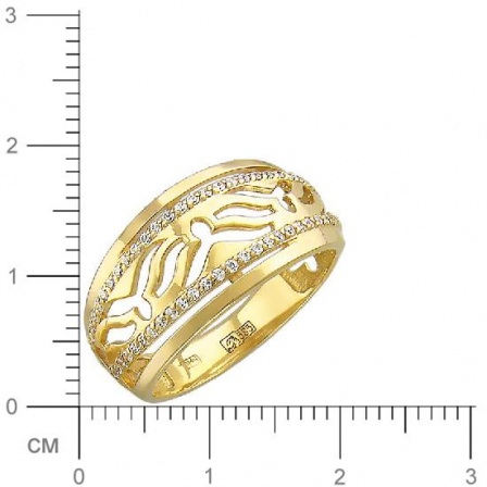 Кольцо с фианитами из желтого золота (арт. 321460)