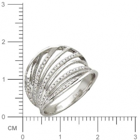 Кольцо с бриллиантами из белого золота (арт. 321661)
