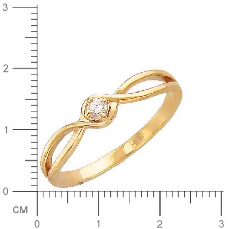 Кольцо с бриллиантом из красного золота (арт. 321813)