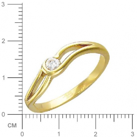Кольцо с бриллиантом из желтого золота (арт. 321815)