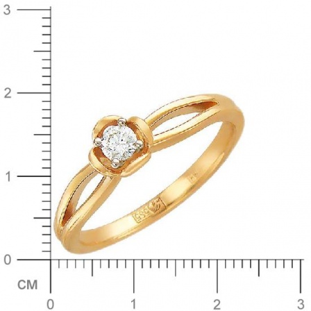 Кольцо с бриллиантом из комбинированного золота (арт. 321817)