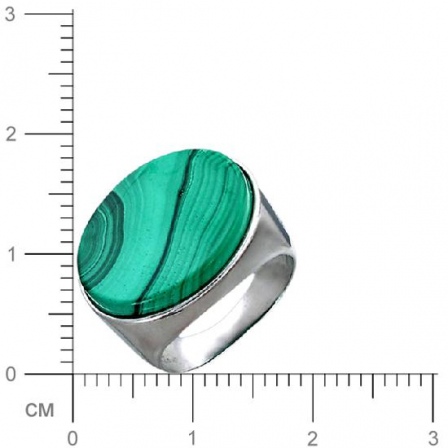 Кольцо с малахитом из серебра (арт. 322083)