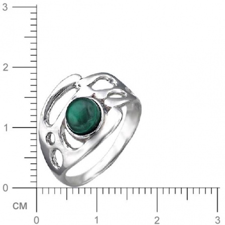Кольцо с малахитом из серебра (арт. 322089)