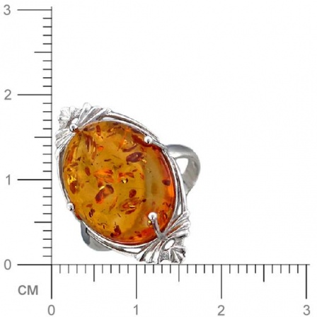 Кольцо с янтарем из серебра (арт. 322090)