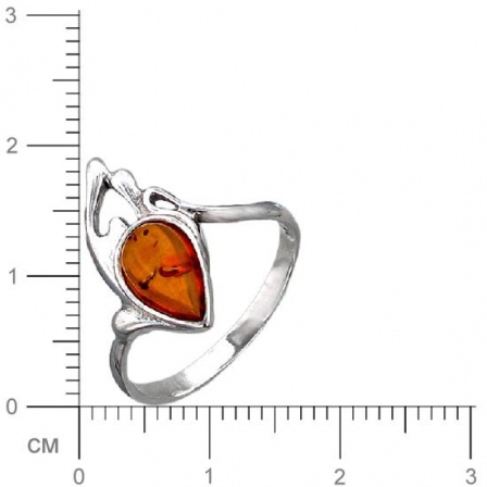 Кольцо с янтарем из серебра (арт. 322203)