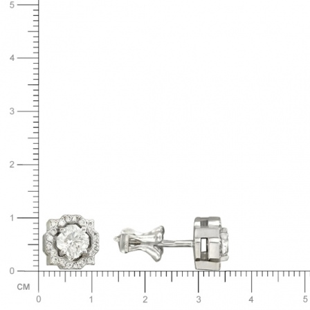 Серьги с бриллиантами из белого золота 750 пробы (арт. 322410)