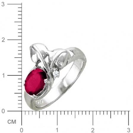 Кольцо с корундом, фианитом из серебра (арт. 322677)
