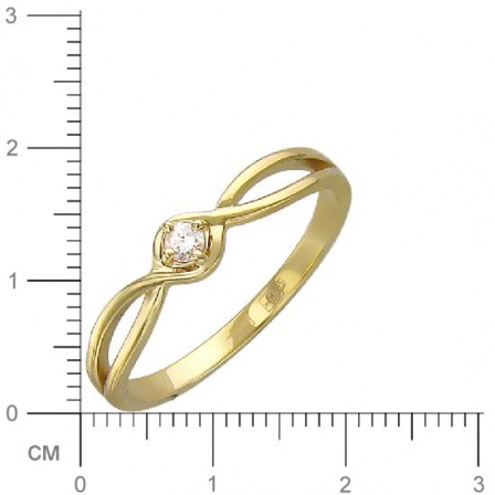 Кольцо с бриллиантом из желтого золота (арт. 323040)