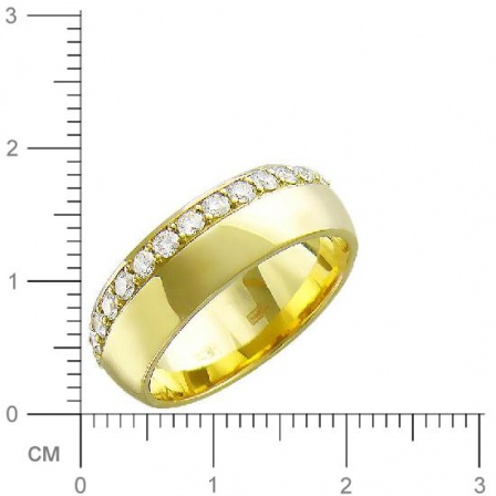 Кольцо с бриллиантами из желтого золота 750 пробы (арт. 323106)