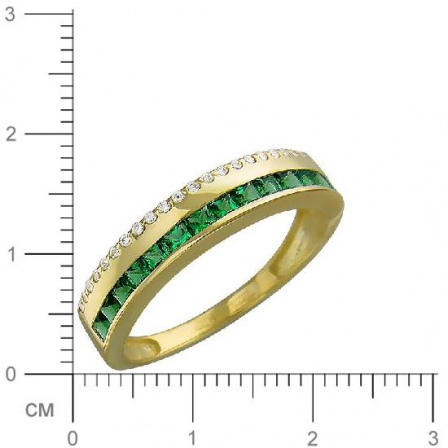 Кольцо с алпанитами, фианитами из желтого золота (арт. 323224)