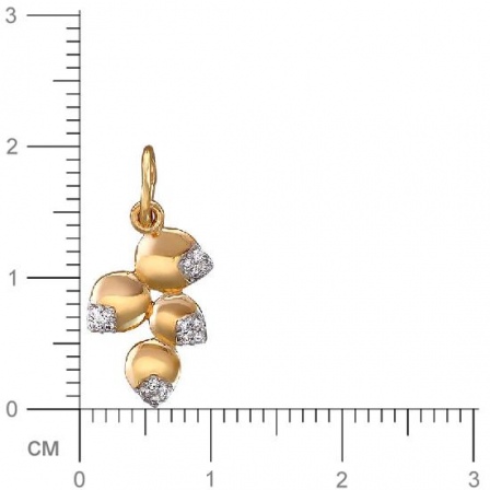 Подвеска с фианитами из красного золота (арт. 323260)