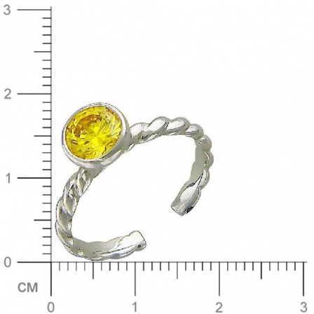 Кольцо Косичка с фианитом из белого золота (арт. 323492)