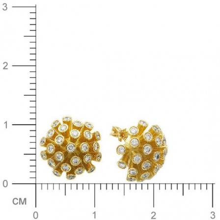 Серьги с бриллиантами из желтого золота 750 пробы (арт. 324760)