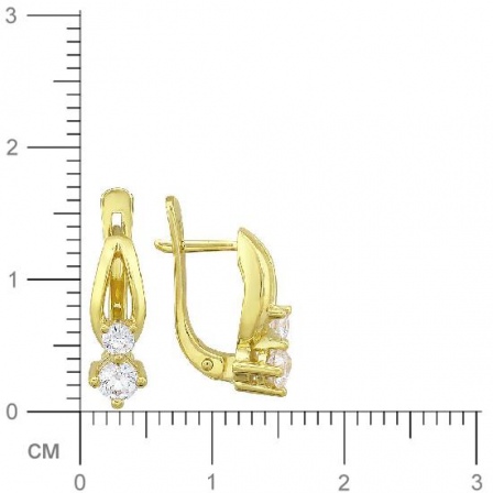 Серьги с бриллиантами из желтого золота 750 пробы (арт. 324764)