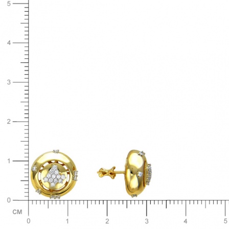 Серьги с бриллиантами из комбинированного золота 750 пробы (арт. 324784)