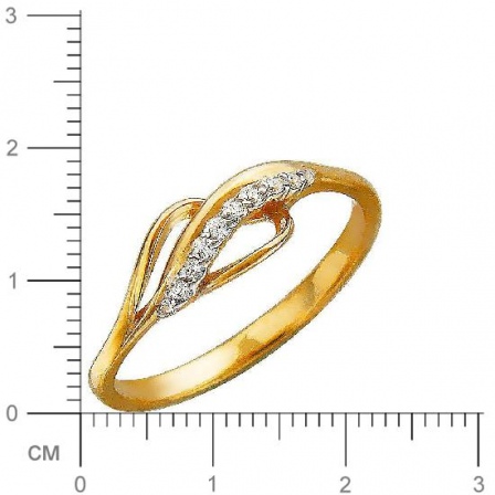 Кольцо с фианитами из красного золота (арт. 324799)