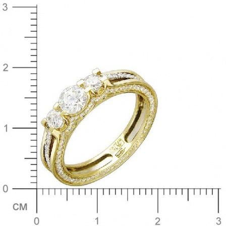 Кольцо с бриллиантами из комбинированного золота 750 пробы (арт. 325691)