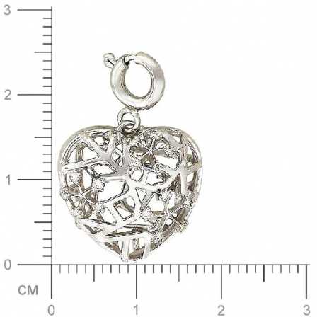 Подвеска Сердце с бриллиантами из белого золота (арт. 325737)