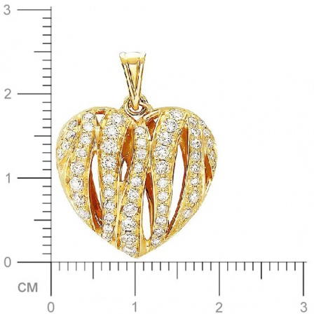 Подвеска Сердце с бриллиантами из желтого золота (арт. 325746)