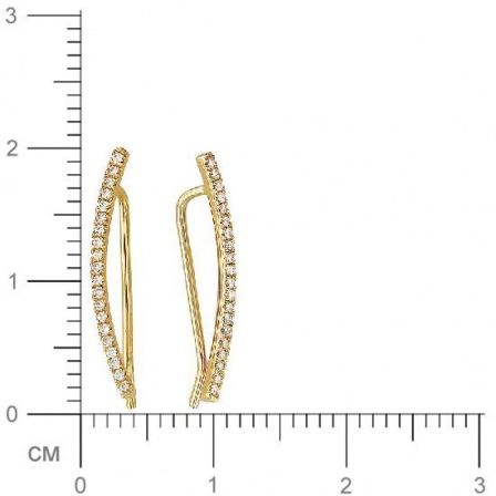 Серьги с бриллиантами из желтого золота (арт. 325799)