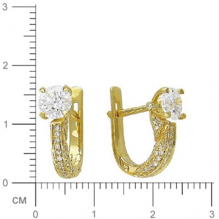 Серьги с бриллиантами из желтого золота 750 пробы (арт. 325809)