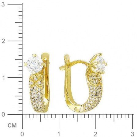 Серьги с бриллиантами из желтого золота 750 пробы (арт. 325813)