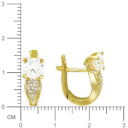 Серьги с бриллиантами из желтого золота 750 пробы (арт. 325816)
