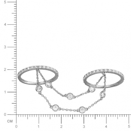 Кольцо с фианитами из белого золота (арт. 326035)