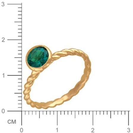 Кольцо Косичка с фианитом из красного золота (арт. 326041)