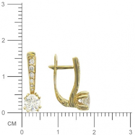 Серьги с бриллиантами из желтого золота 750 пробы (арт. 326821)