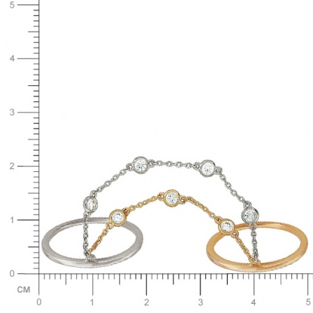 Кольцо с фианитами из комбинированного золота (арт. 327141)