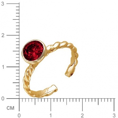 Кольцо Косичка со шпинелью из красного золота (арт. 327257)