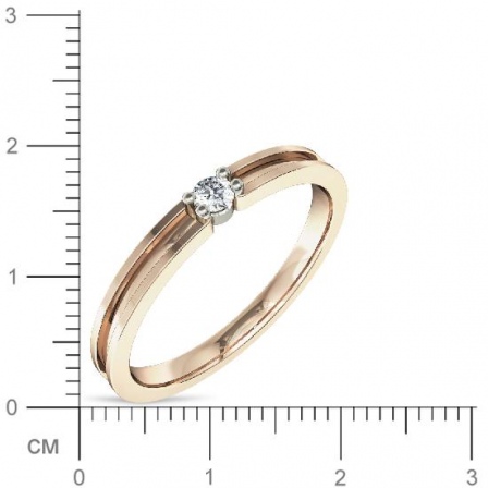 Кольцо с бриллиантом из красного золота (арт. 327560)