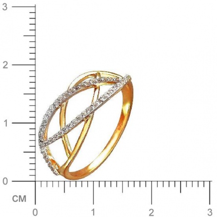 Кольцо с фианитами из красного золота (арт. 327913)