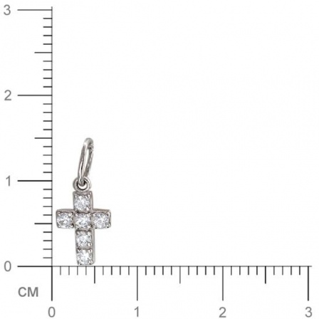 Крестик с фианитами из серебра (арт. 328243)