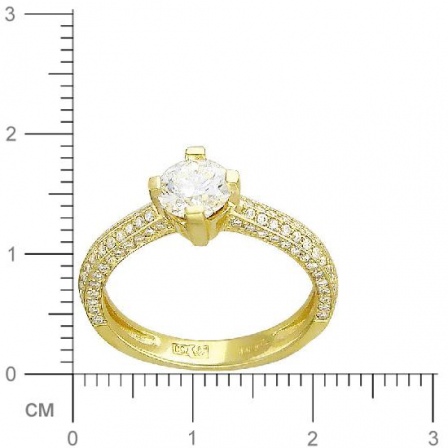 Кольцо с бриллиантами из желтого золота 750 пробы (арт. 328309)