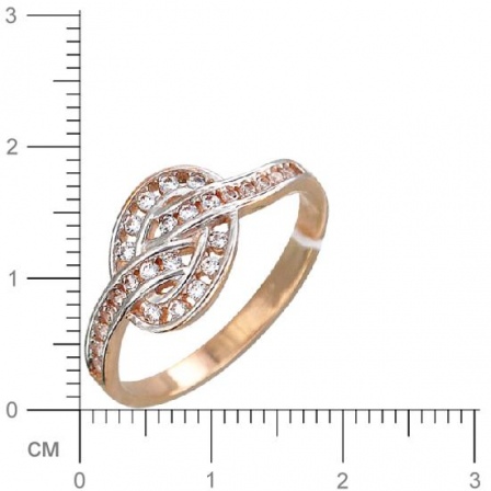 Кольцо с фианитами из красного золота (арт. 328535)