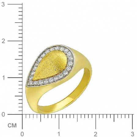 Кольцо с фианитами из желтого золота (арт. 328574)