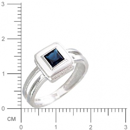 Кольцо с корундом, фианитами из серебра (арт. 328668)