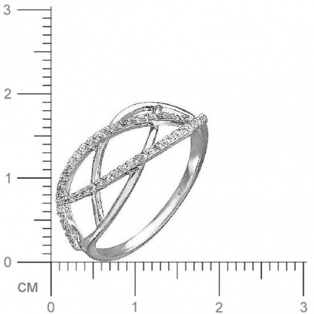 Кольцо с фианитами из белого золота (арт. 328733)