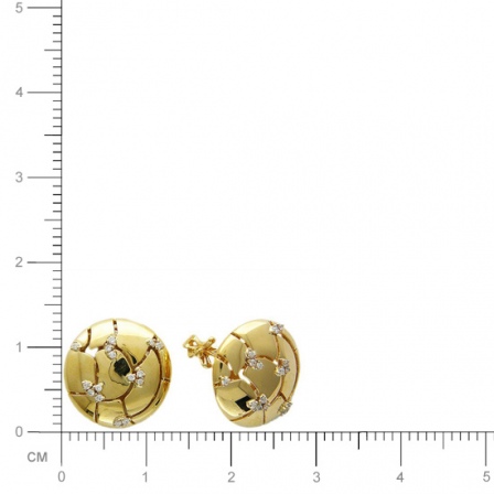 Серьги с бриллиантами из комбинированного золота 750 пробы (арт. 329278)