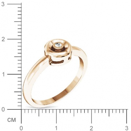 Кольцо с бриллиантом из красного золота (арт. 329723)